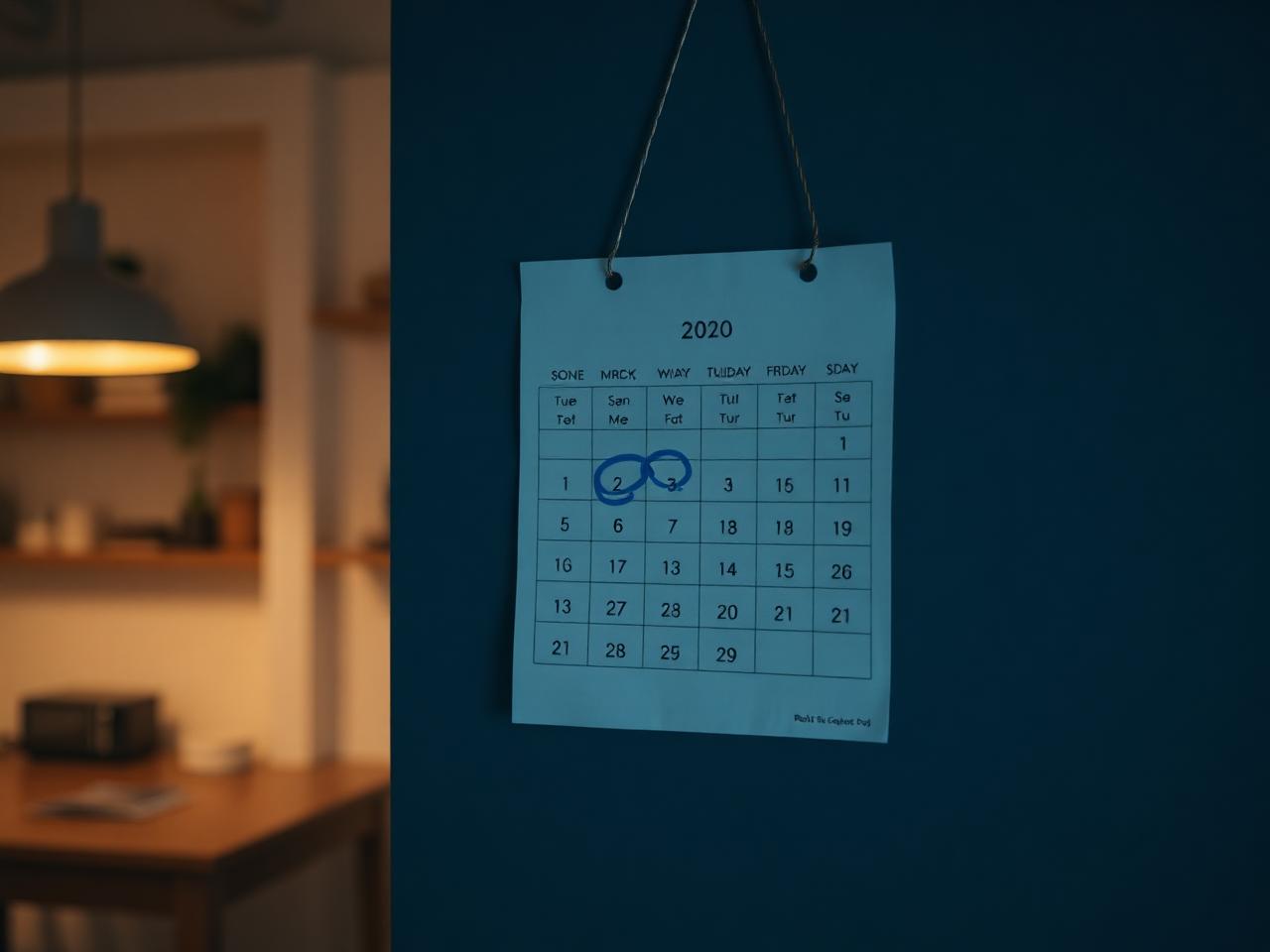 Calendario con alcune date cerchiate in blu per l'uso personale dell'immobile